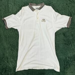 90s Lee Baltimore Ravens Large White Minimalist Polo Shirt VTG
